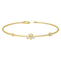 Low MOQ 10pcs Wholesale 18k Gold Plated 925 Sterling Silver Bee Charm Bracelet