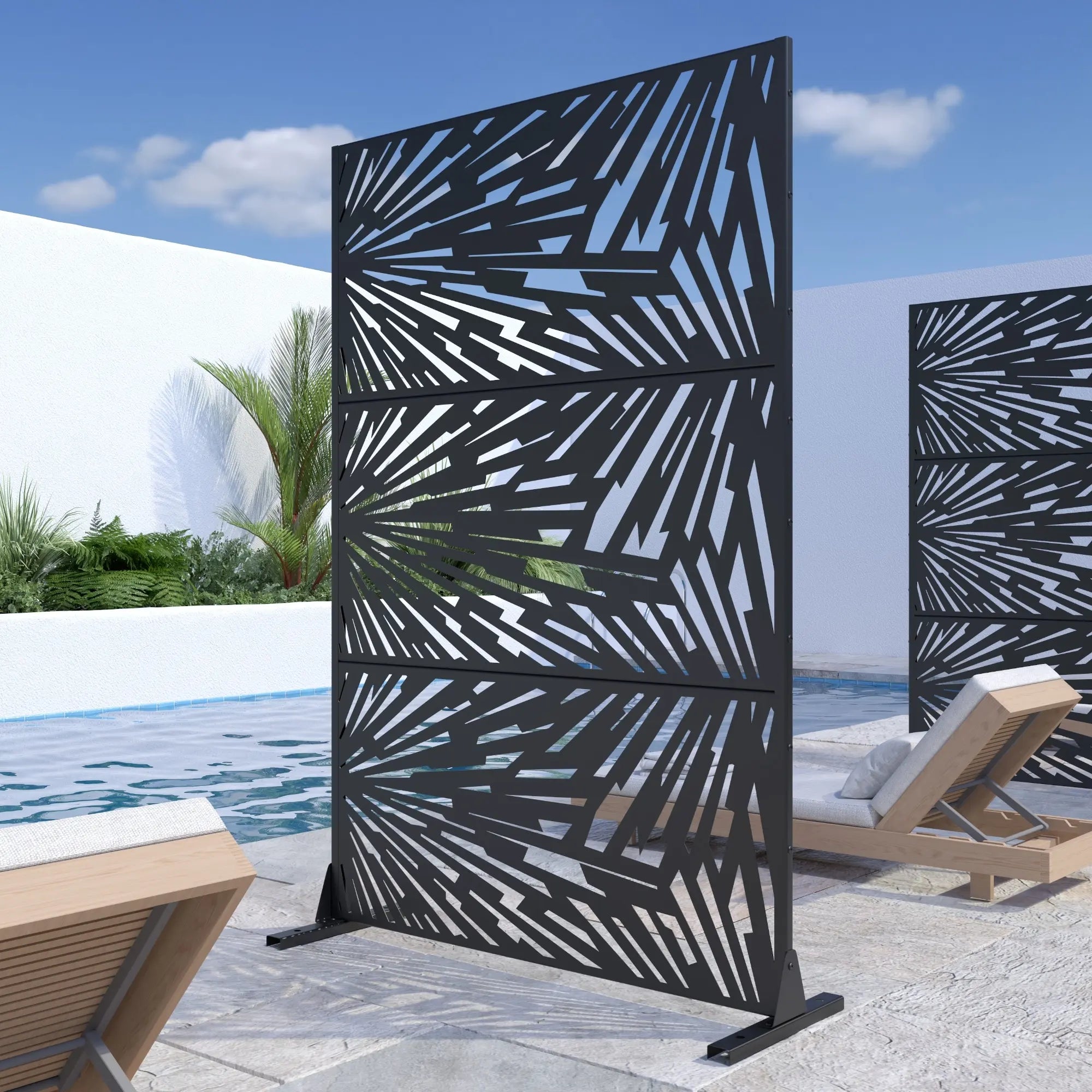 Modern Eco-Friendly Metal Fence Panels Laser Cut Decorative Aluminum Fencing