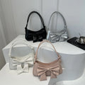 SW New Bow Crocodile Messenger Bag Zip Closure Single Strap PU Lining Underarm Bow Shoulder Bag Summer Handbag for Ladies