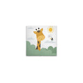 Made In Germany - Home Decor Canvas Picture Giraffe Nursery - Wall Mural In Green And White - Canvas Picture On Stretcher Frame