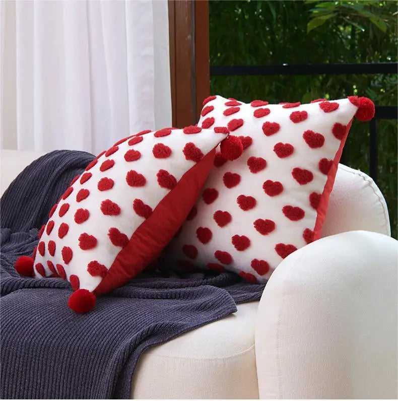 New Design Sofa Decor Anniversary Day Valentine's Day Gift Festive Red Love Wedding Decoration Throw Pillow Covers Cushion