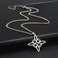 Delicate 18K Gold Triangular Celtic Knot Pendant Necklace Religious Endless Knot Celtic Symbol Jewelry for Men Women