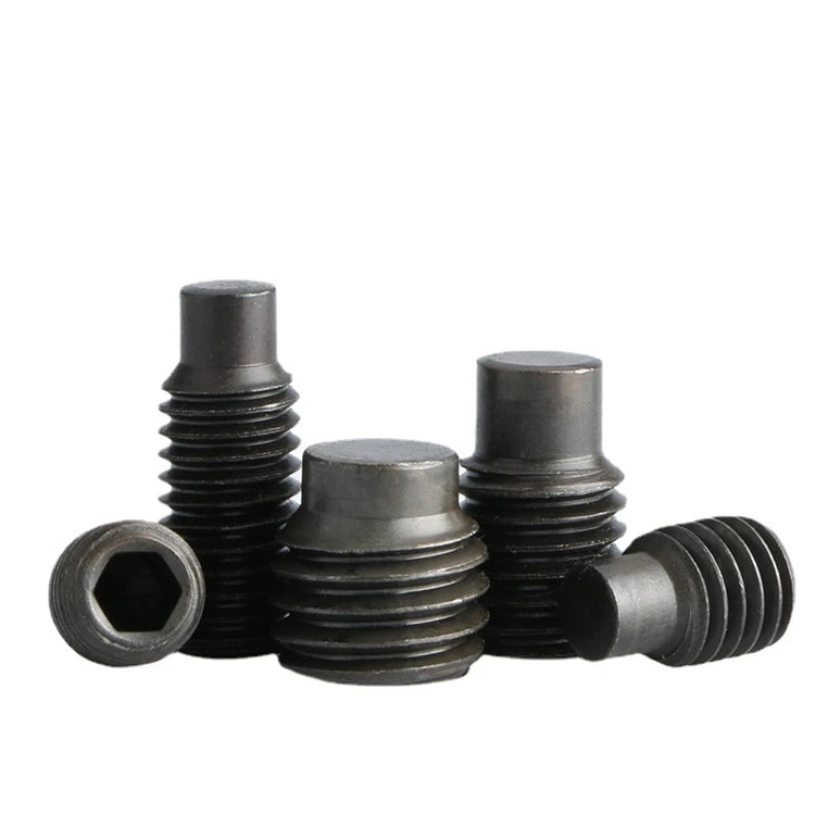 M2 M2.5 M3 M4 M5 M6 M8 M10 DIN915 12.9 Grade Black Oxide Grub Screws Hex Socket Set Screws With Dog Point