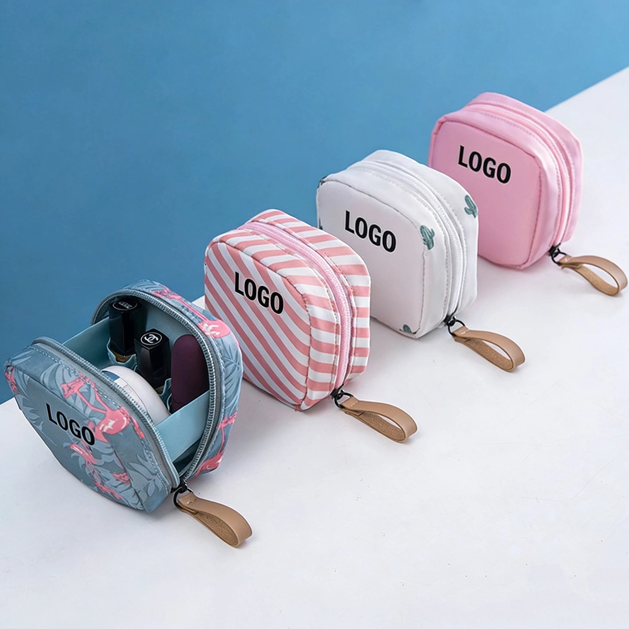 SW Trendy Mini Makeup Bag Custom Storage Bag Lightweight Portable Small Cosmetic Bag for Travel Hanging Toiletry Zipper Pouch