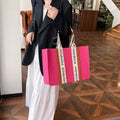 MU Fashionable Shoulder Felt Bag Large Capacity Letters Felt Bag Handbag Office Reusable Hard Felt Tote Non Woven Felt Bag