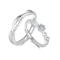 FDJZ-151 Fashion Couple 925 Silver Finger Rings for Wedding Rings S925 Adjustable Hemp Rope Twist Knot Zirconia Bow Couple Rings