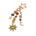 HOT Punk Stars Moon and Sun Keychain Women Mobile Phone Chains Charm Pendant Lanyard Boho Beads Sun & Moon Keychain Y2K Jewelry