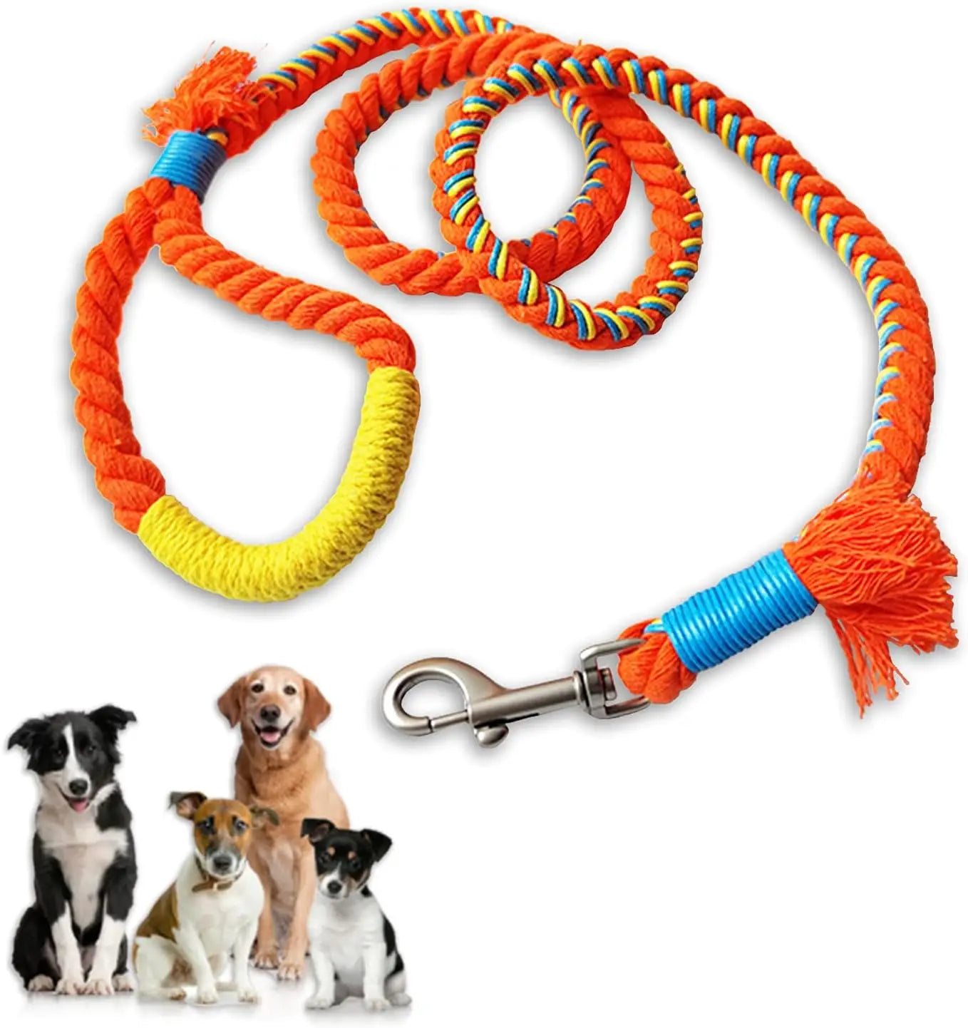 Three Two Mixed Ins Style Luxury Bright Colors Eco-friendly Hand Woven Handmade Braided Cotton Rope PPet Dog Leash Lead