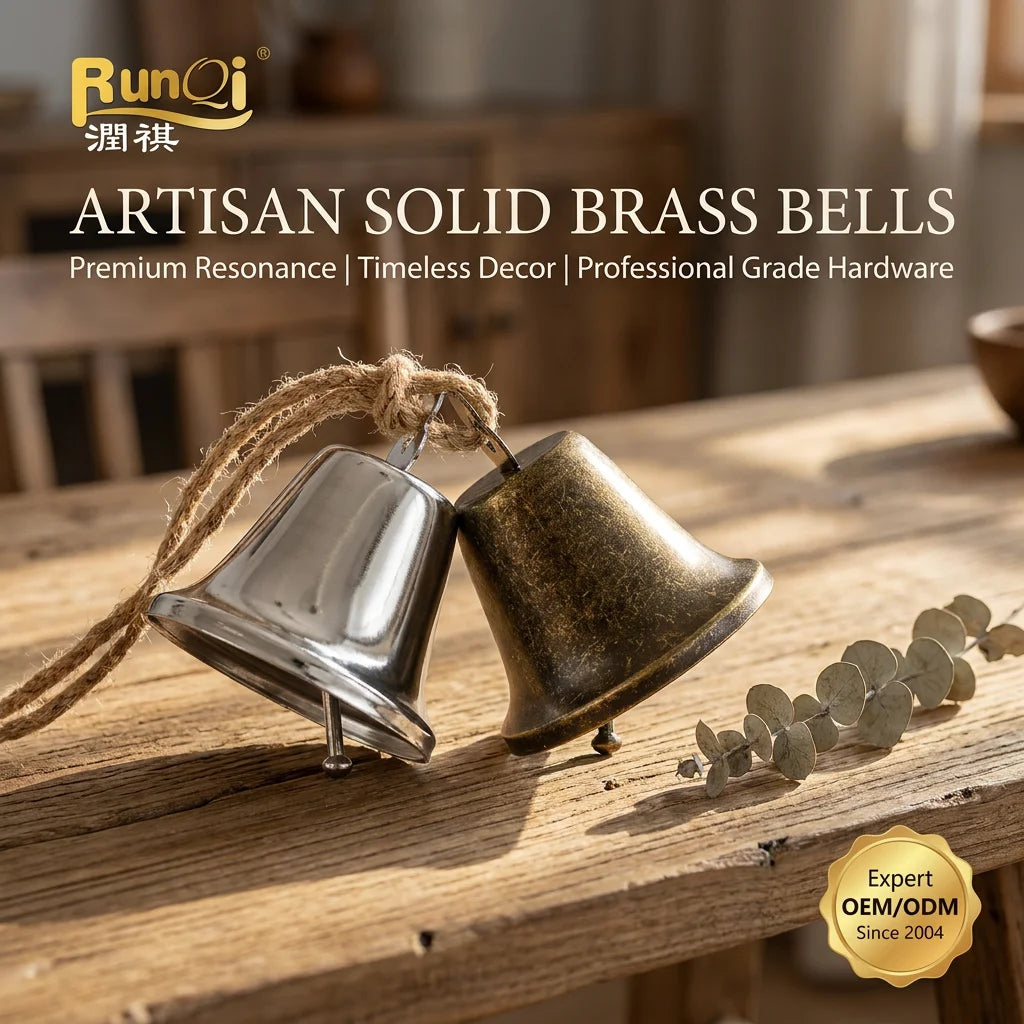 Solid Brass Wall Mounted Ship Hanging Bell - Antique Decorative Nautical Dinner Bell for Home Outdoor & Reception