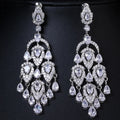 MOQ 2pcs Wholesale JR Brand Women Wedding Bridal Statement Exaggerated Large Gold Plated Zircon Drop Earrings