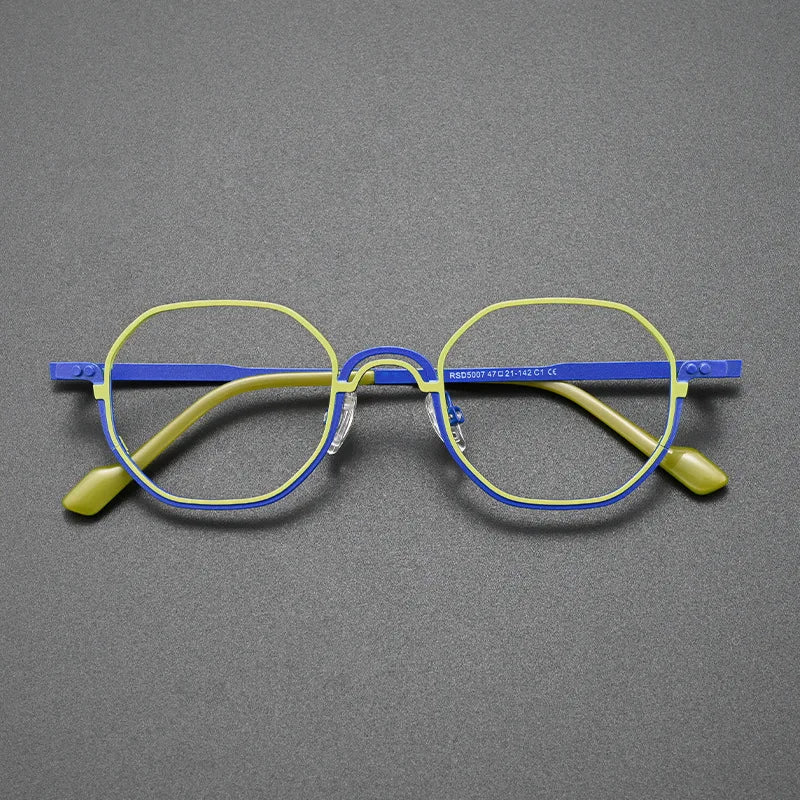 Vintage Two Tone Octagonal Optical Frames Lightweight Flexible Metal Construction MegaBDM