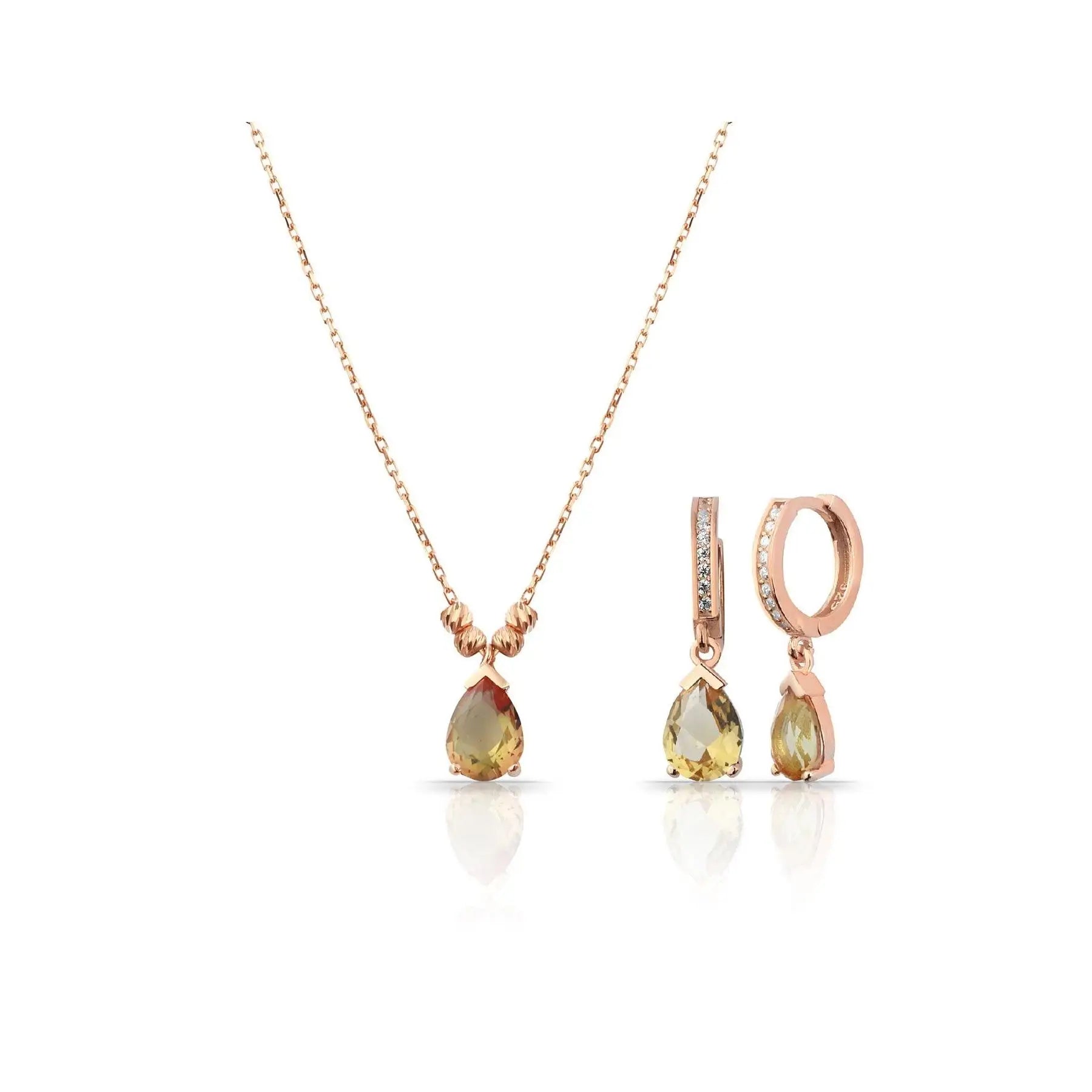 Azuris 925 Sterling Silver Fine Jewelry Set with Sultanite Zircon From Turkey