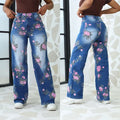 Denim Source Factory High-End Custom American Vintage Printed Stretch Women's Jeans - Xintang Wholesale