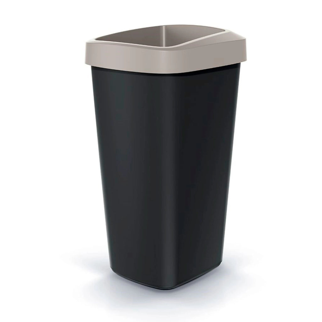 KEDEN 25L recycling bin in plastic with practical open lid brown color.
