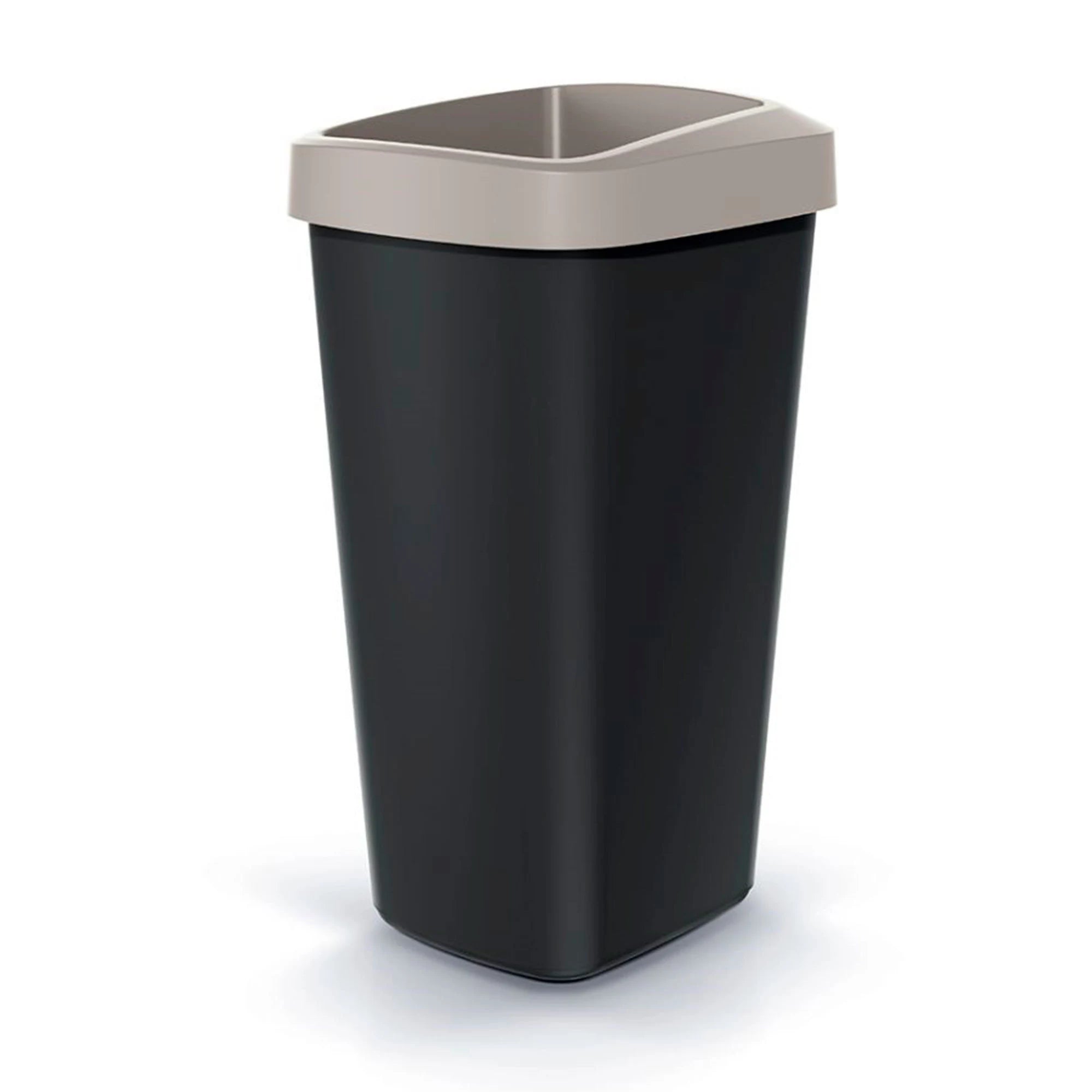KEDEN 25L recycling bin in plastic with practical open lid brown color.