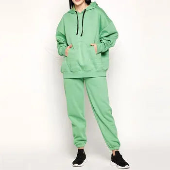 Wholesale High Quality Custom LOGO Reversible Eco-Friendly Cotton Casual Tracksuits Drop Shoulder Hoodies Jogger 2 Piece Set for