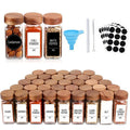 24 Pcs Clear Glass Empty Square Spice Bottle Jars With Bamboo Wooden Lids Seasoning Jar Shaker 4 oz 120ml Spice Jars With Label
