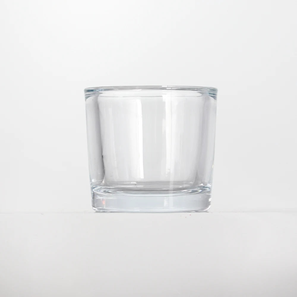 Wholesale OEM Brand 70ml 250ml Thick Walled Glass Cylinder Candle Jar Transparent Thick Bottom Candlestick Jar Holder