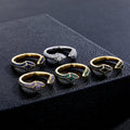 Rose Gold Plated Adjustable Double-Headed Snake Ring Couple Opening Brass Jewelry