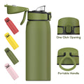 Wholesale 550ml Double Wall Stainless Steel Portable Hoop Eco-Friendly Vacuum Thermo Powder Coated Solid Color Camping Drinkware