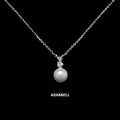 Light Luxury Fashion Freshwater Pearl Pendant Moissanite S925 Sterling Silver Necklace Female Valentine's Day Gift