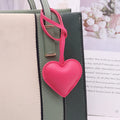 PU Leather Love Heart Leather Tags Embossesd Hang Bag Pendant Key RIng Accessories Ornament Wristlet Bag Charms