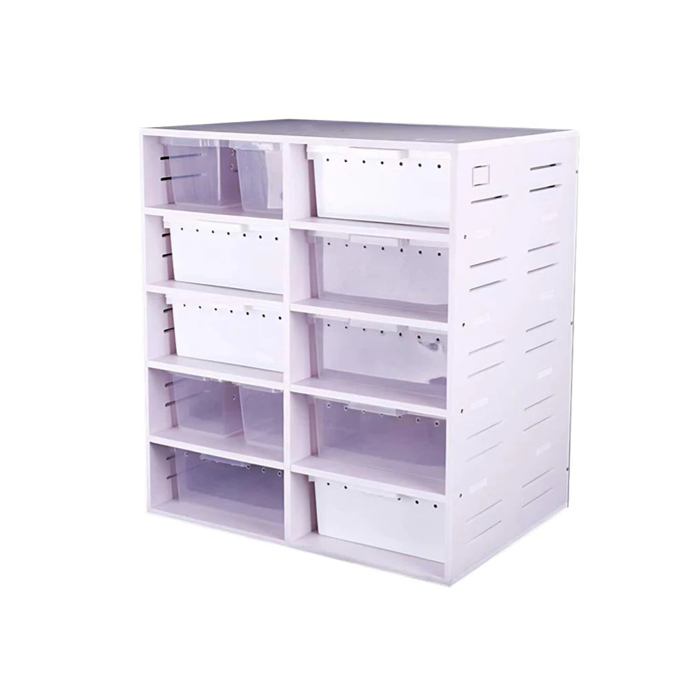 Customized Climbing Cabinet Breathable Drawer Reptile Breeding Box Combination for Geckos Horned Frogs Turtles Snake Shelf