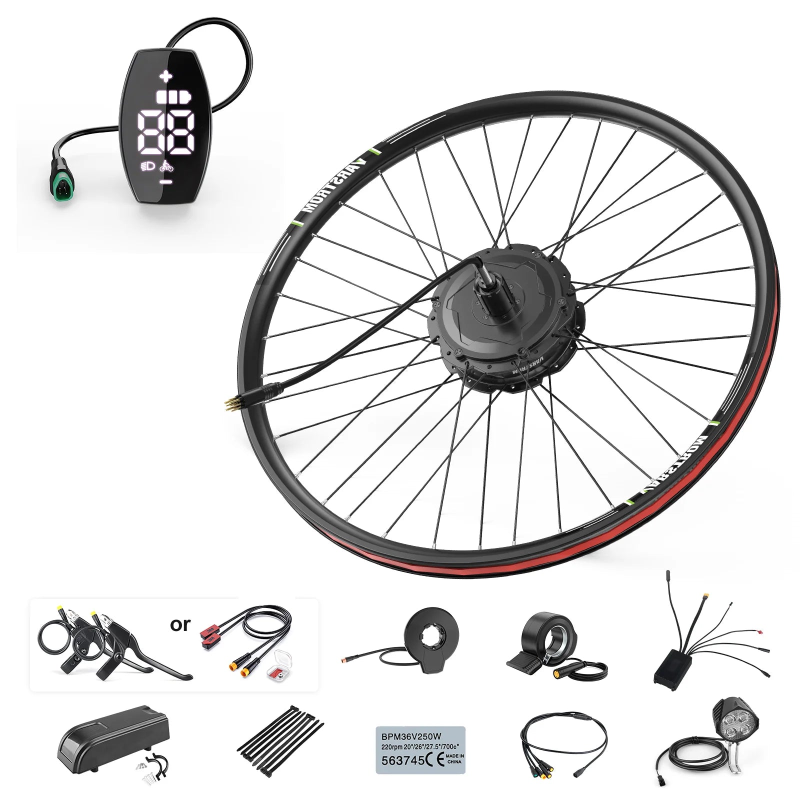 Varstrom 125XVH High Performance 48V 500W 750W Rear Hub Motor Kit for 26" 27.5" 700C Wheel Size VD03 Display