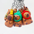 Factory Capybara Doll Silicon Keychain Capybara Anime Keychain Cartoon 3d Pvc Rubber Key Chains Cute Keyring Capybara Keychain