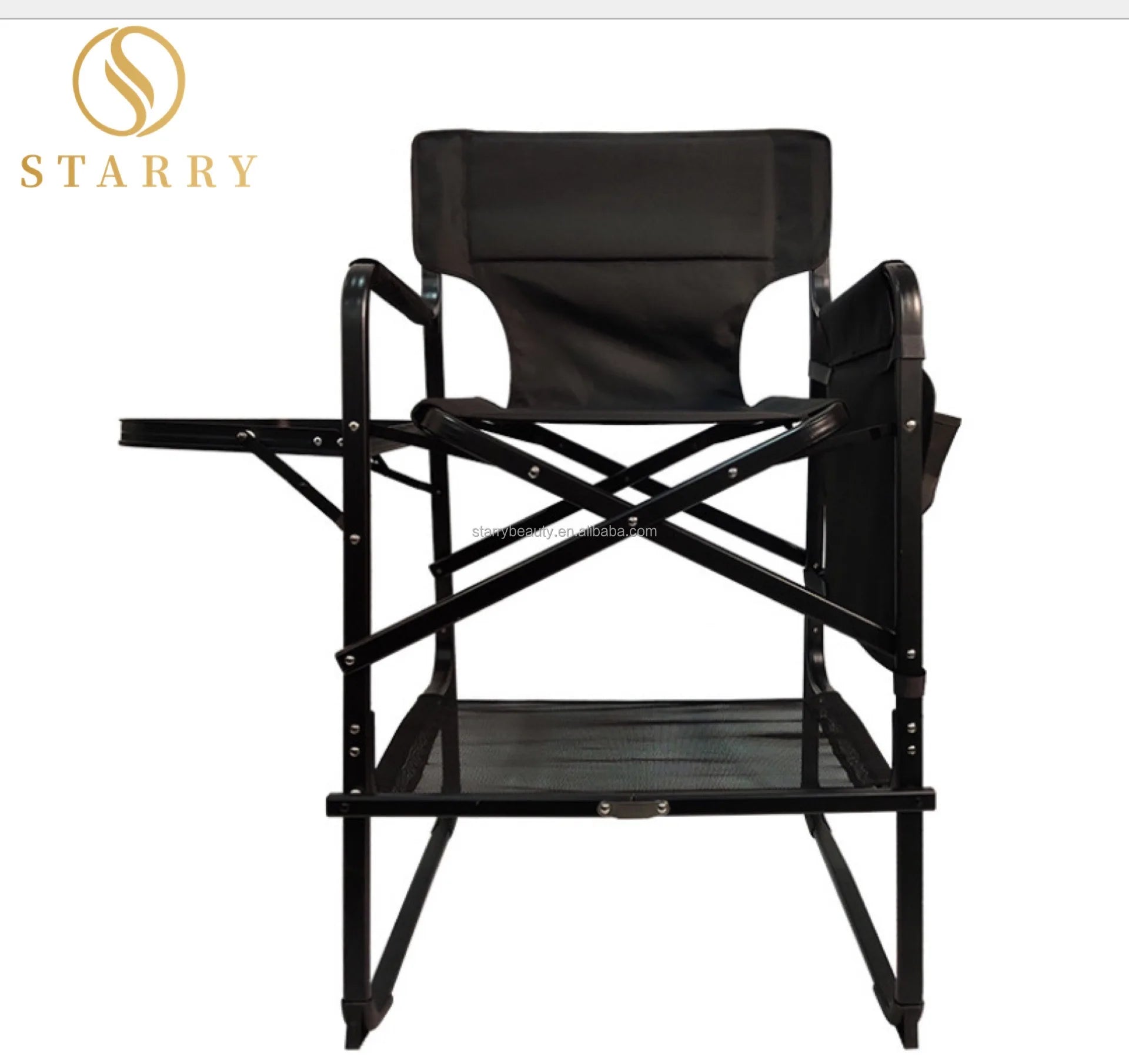 Ready to Ship Folding Aluminum Makeup Artist Chair with Cup Holder for Outdoor & Gym Use