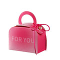 JUXINDA Rose pink Embossed Candy Box Hand-held Wedding Candy Bag Simple Wedding Favor Gift Rose pink Candy Box