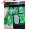 Myanmar Natural a Type Jade Ice-Like Sun Green Zodiac Dragon Blue Water Pendant SANCAI Artistic Conception Landscape Pendant