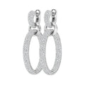 14K White Gold Hoop Earrings for Women Luxury Jewelry 4ct Lab-Grown Diamonds Prong-Set Gold Plated Gift Party