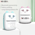 MASSA Portable 58mm Thermal Printer Mini Cute Plastic Handheld Pocket Label Printer Massa Portable Thermal Printer Mini Cute