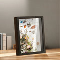 Custom Black & White MDF Wood 3D Deep 8x8 12x12 Shadow Box Frames with Glass Removable Inner Frame for Animals & Flowers