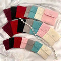 MU Colorful Gift Velvet Bag Jewelry Packing Bag Velvet Flap Button Storage Short Hair Velvet Bag Ring Necklace Small Pouch MegaBDM
