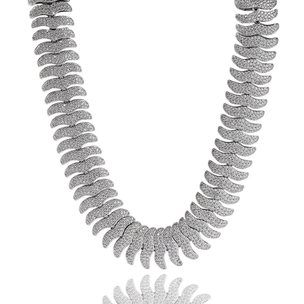 Wholesale Christian Fashion Bling Bling Jewelry Hip Hop Zircon Unisex Centipede Chain Necklace Gift