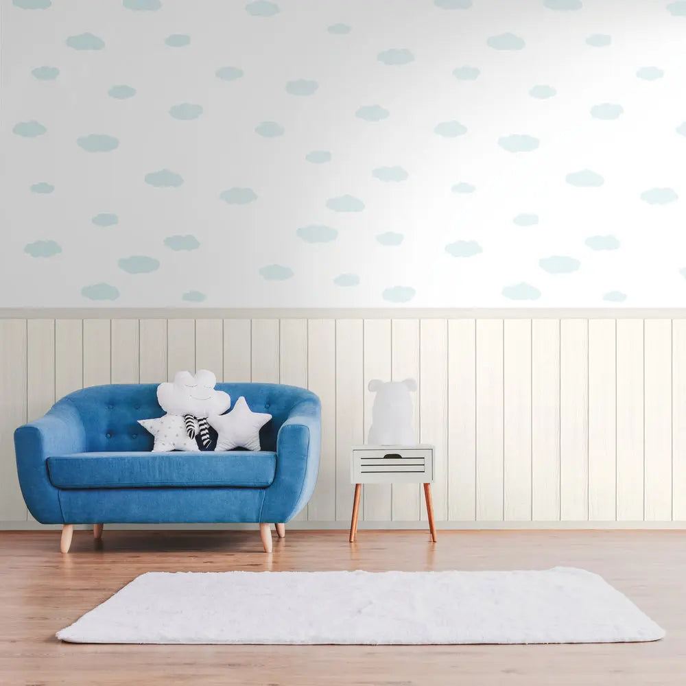 Made in Germany Photo Wallpaper Murals Wall Panels Cream White Blue Non Woven Vinyl Wall Mural Clouds for Hotel - 280 x 159 m