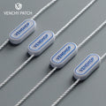 Custom Hangtag Lock Rope Polyester Product G String Luxury Cloth Embossed Logo Plastic Seal Hang Tag String