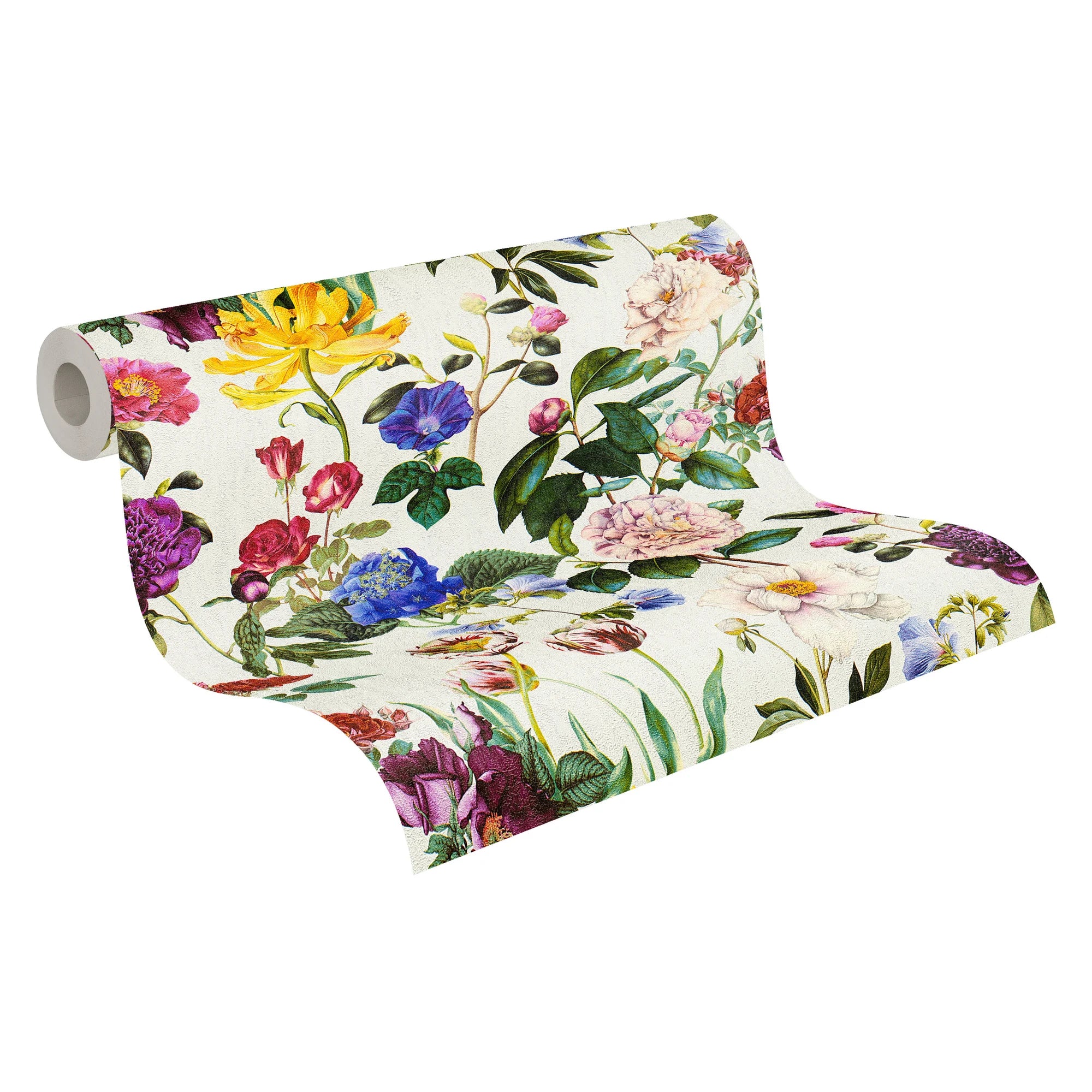 Made Germany Modern Pre-Pasted Floral White Green Non Woven Vinyl Wallpaper Rolls for Kitchen Living Room Bathroom Hotel Use