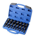 25 PC Red Carbon Steel Screw Extractor Set Multi-Spline Removal Tool Broken Stud Pipe Hard Case OEM 3-Year Warranty