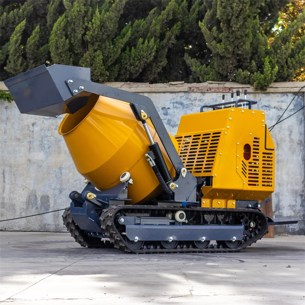 China CE EPA Engine Mini Concrete Mixer Loader with Self Loading Track Dump 350L Concrete Mixer Truck