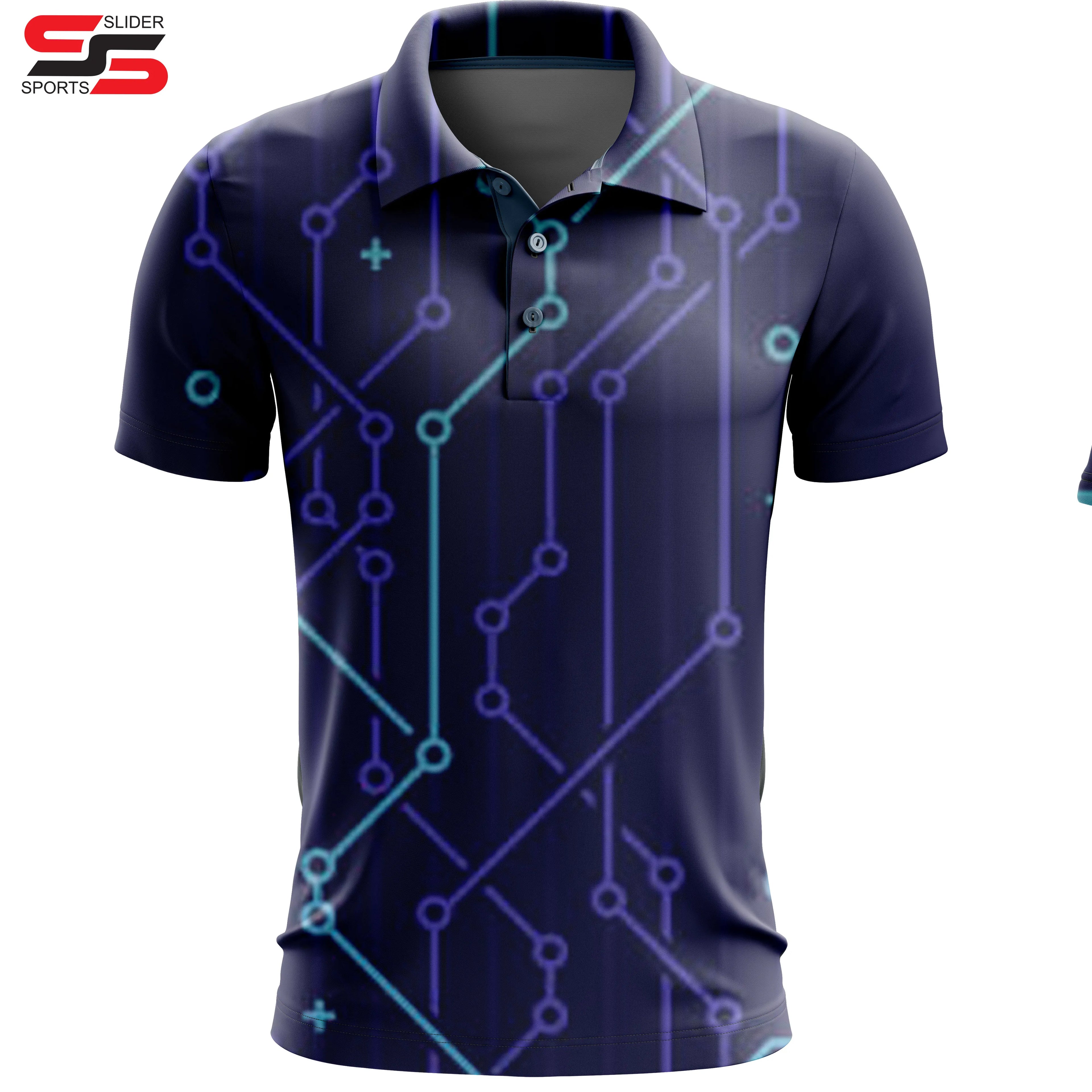 New Design Performance Heat-Transfer Printed Knitted Anti-Wrinkle Pocket Plus Size Mens Golf for Shirts Custom for Shirts