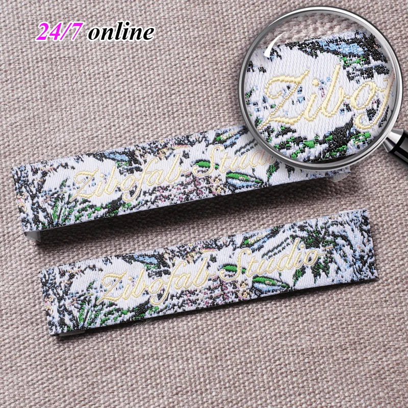 Customized with logo Polyester Woven Clothing Labels Various Folding Method Woven Label for Bags & Garment Use