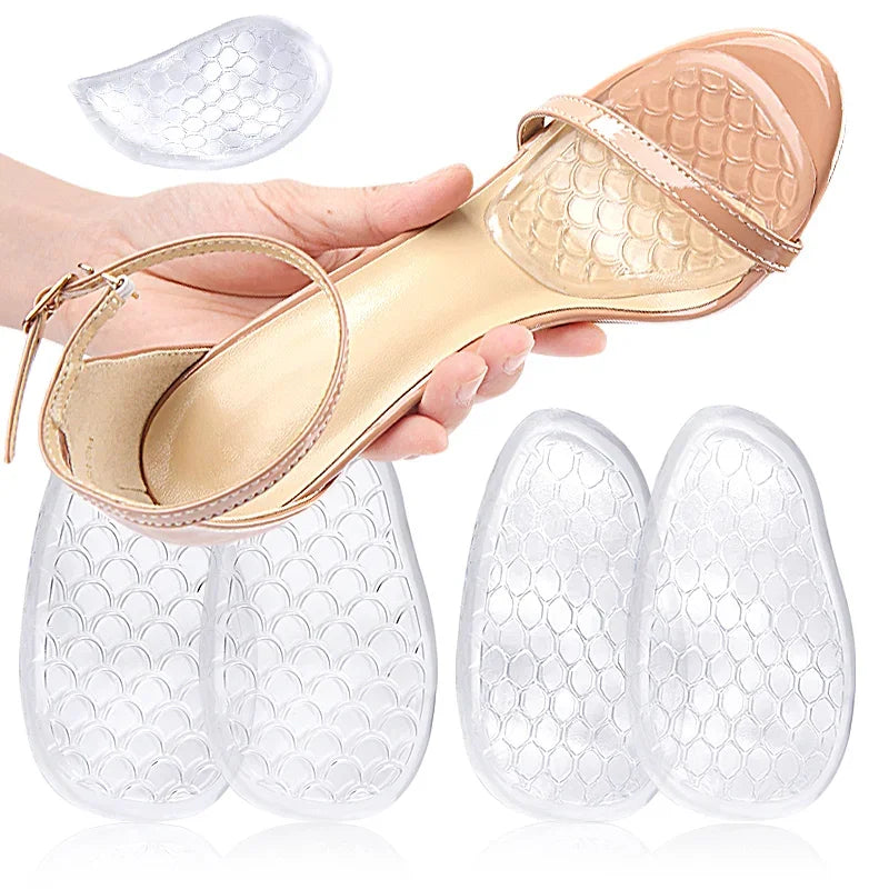 Silicone  Fish Mesh Forefoot Pad for High Heels- Anti-Wear Anti-Slip Soft Shock-Absorbing Half-Size Patch