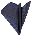 Black with Navy Blue Polka Dot Jacquard Woven Neckerchief