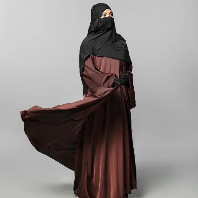 Islamic Modest Premium Quality Floor Length Anti-Static Handmade Abaya Inner Muslim Women Polyester Bell Sleeves Wedding Kimono