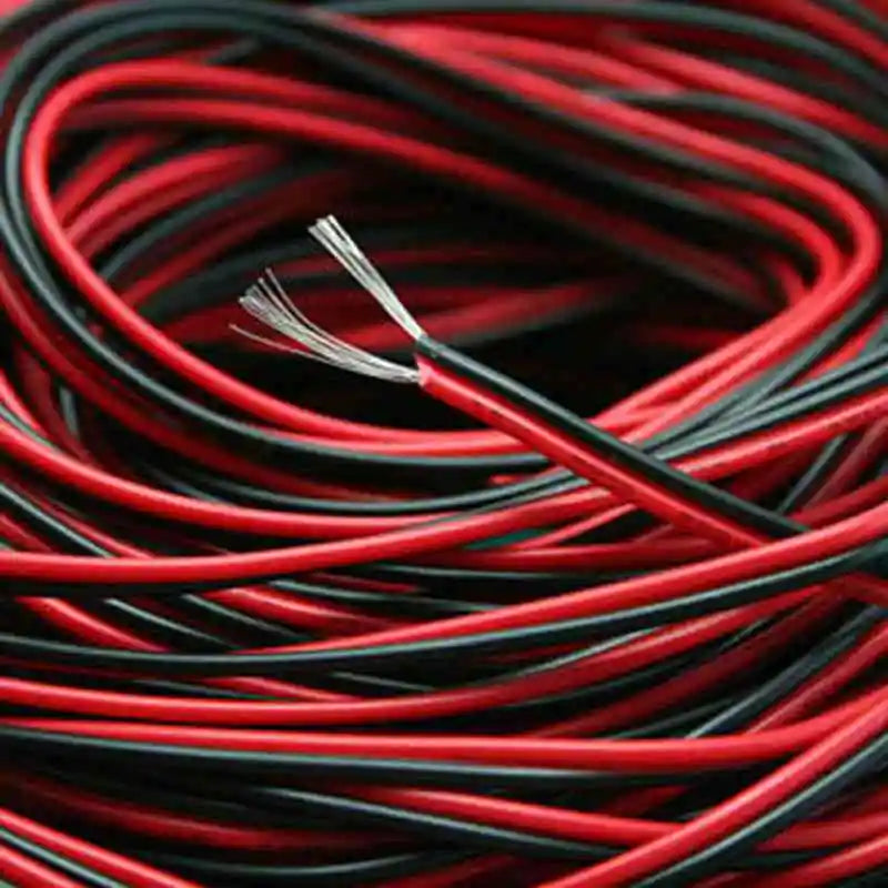 2Pin 22AWG 300V Black Rde Wire 2Pin Electronic Extension Cable for Single Color LED Strip