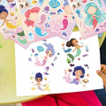 Make a Princess Sticker Sheets Cute Cartoon Mermaid Reusable Vinyl Adhesive Sticker Party Decorative Sticker 16 Sheets One Pack