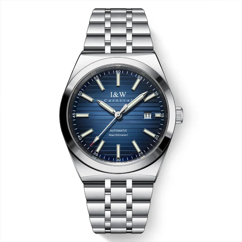 New Luxury Brand Men's Automatic Mechanical Sapphire Watch for Switzerland I&W Carnival Miyota Movement Luminous Stainless Steel